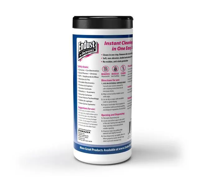 Alt view image 4 of 6 - For Electronics; Multi-Surface, Anti-Static, Electronics Cleaning Wipes; Alcohol & Ammonia Free; 12 Pack of 70 Wipes per Container (259000P12)