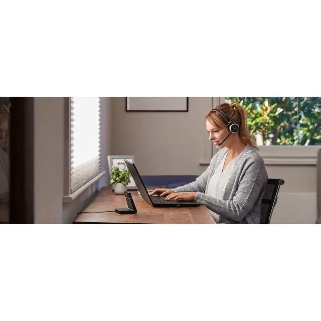 Alt view image 2 of 6 - Evolve 65 SE Mono Wireless Headset - Bluetooth Headset with Noise-Cancelling Microphone, Long-Lasting Battery, and Dual Connectivity - MS Teams Certified, Works with All Other Platforms - Black