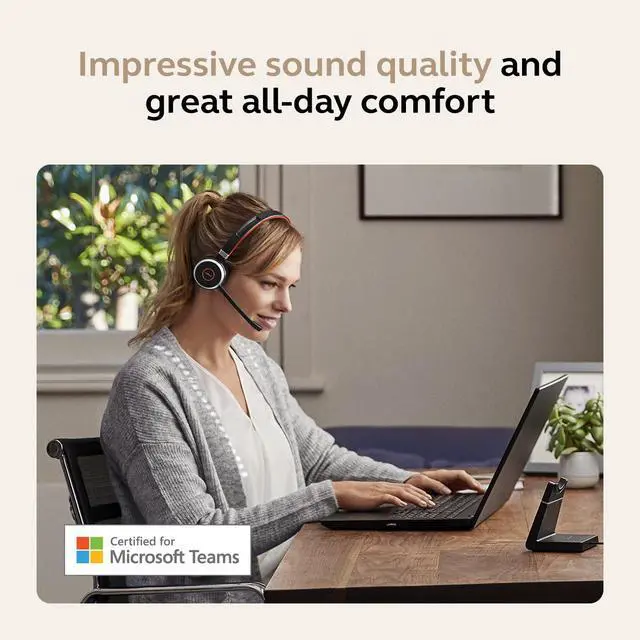 Alt view image 4 of 6 - Evolve 65 SE Mono Wireless Headset - Bluetooth Headset with Noise-Cancelling Microphone, Long-Lasting Battery, and Dual Connectivity - MS Teams Certified, Works with All Other Platforms - Black