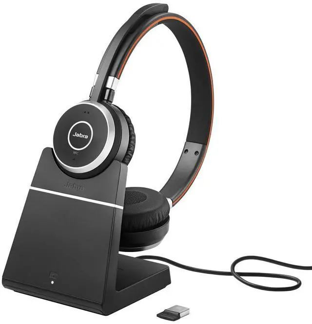 Main image of Evolve 65 SE Link380a UC Stereo Stand- Bluetooth Headset with Noise-Cancelling Microphone, Long-Lasting Battery and Dual Connectivity - Works with All Other Platforms - Black