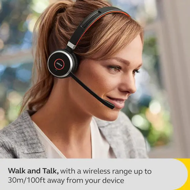 Alt view image 3 of 6 - Evolve 65 SE Link380a UC Stereo Stand- Bluetooth Headset with Noise-Cancelling Microphone, Long-Lasting Battery and Dual Connectivity - Works with All Other Platforms - Black
