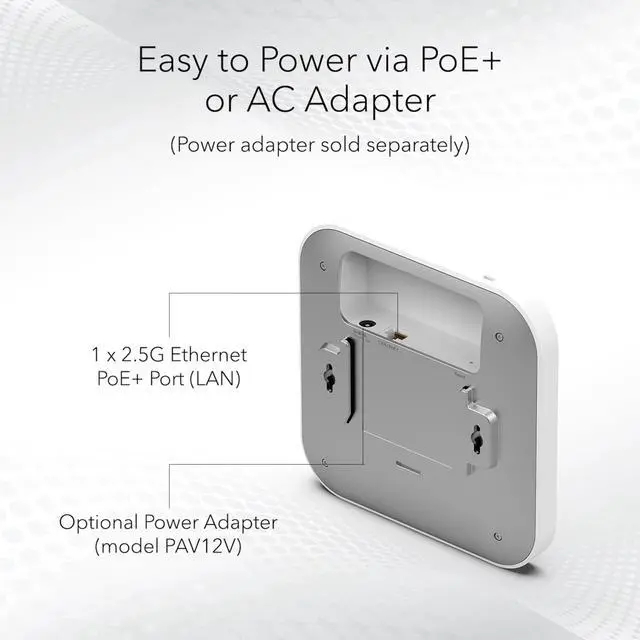 Alt view image 5 of 6 - Cloud Managed Wireless Access Point (WAX610) - WiFi 6 Dual-Band AX1800 Speed | Up to 200 Client Devices | 802.11ax | Insight Remote Management | PoE+ Powered or AC Adapter (not Included)