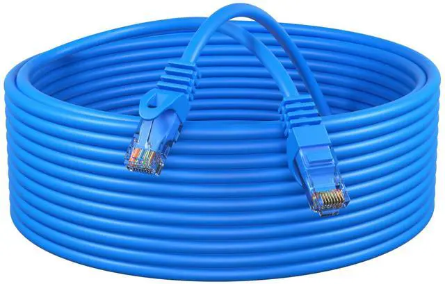 Main image of Pack of 10 - Cat5e 200FT Network Ethernet Patch Cable, 350Mhz Internet Wire, Backwards Compatible with Cat5, for PC, Modem, Router, Consoles for Home and Office, Blue