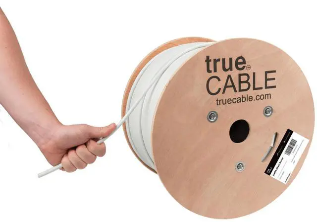 Main image of Cat6A Direct Burial Bulk Ethernet Cable, 1000ft, White, Waterproof, Outdoor Rated OSP, 23AWG Solid Bare Copper, 750MHz, PoE++ 100W, Unshielded UTP