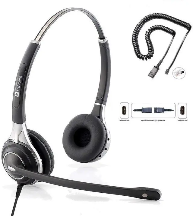 Main image of HD-750 Premium Office/Call Center Headset with Noise Canceling Microphone - Compatible with Mitel, Nortel, Avaya, Poly, Polycom, Shoretel, Aastra, Digium, ESI and Fanvil Desk Phones