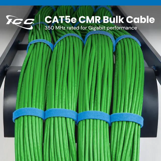 Alt view image 2 of 6 - Cat5e CMR Riser 1000ft - UTP 24AWG, 100% Solid Pure Copper, Unshielded, Bulk Ethernet Cable, PoE++, 350MHz, Reelex Pull Box, UL Certified, RoHS, TAA and NEC Compliant, Green