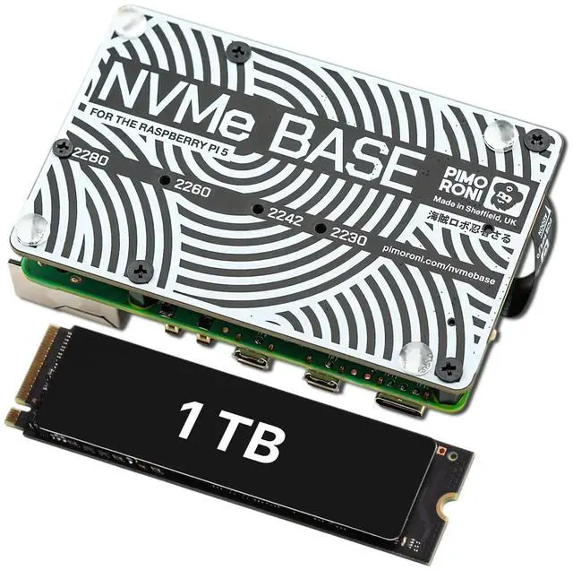 Main image of NVMe Base for Raspberry Pi 5 M.2 HAT PCIe Extension Board (M.2 2230 to 2280 Supported) (1 TB)