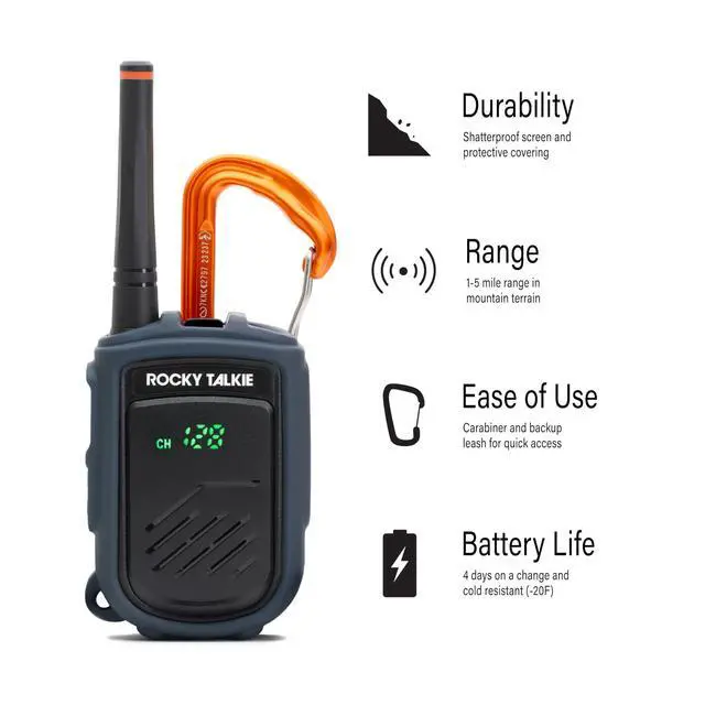 Alt view image 2 of 6 - Mountain Radio with Waterproof Handmic - Long Range Walkie Talkie, FRS Handheld Radio, 4 Day Battery Life, Max Durability, 1 Pack