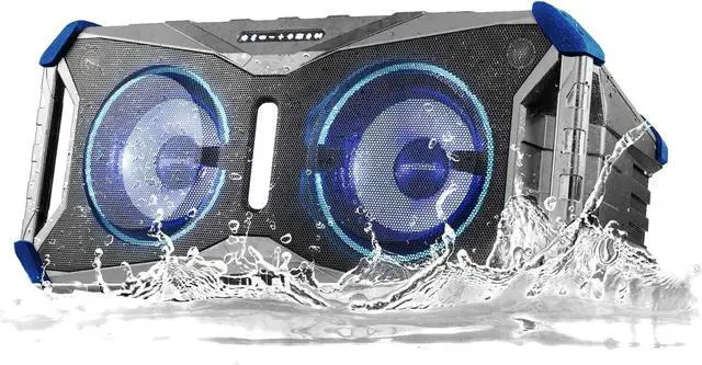 Main image of Sound SoundSplash 400W Floating Waterproof Wireless Bluetooth Speaker, LED Light Show, Dual 8 Woofers & NFC Pairing - Perfect for Pool Parties, Beach, Travel & Home Fun (Gray/Blue)