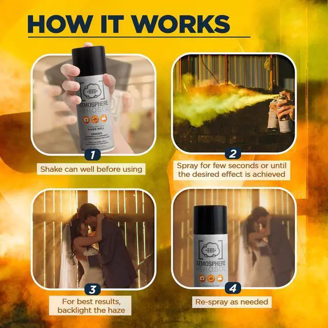 Alt view image 4 of 6 - 12 Pack Haze/Fog Spray for Photography - Safe & Portable Mini Fog Machine Alternative - Smoke and Light Ray Effects Maker for Indoor and Outdoor, No Battery - Made in The USA