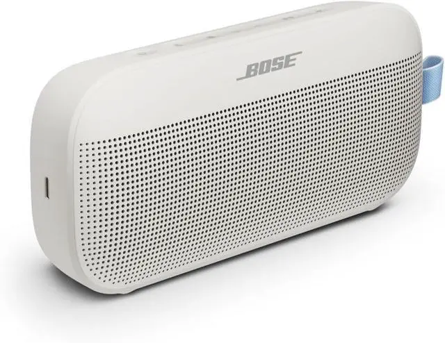 Alt view image 6 of 6 - NEW SoundLink Flex Portable Bluetooth Speaker (2nd Gen), Outdoor Speaker with Hi-Fi Audio, Up to 12 Hours Battery, Waterproof and Dustproof, + Slinger Hard Travel Case & USB Plug (Fog Gray)