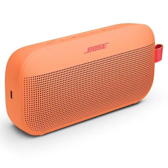 Alt view image 2 of 6 - SoundLink Flex Portable Bluetooth Speaker (2nd Gen), Outdoor Speaker with Hi-Fi Audio, Up to 12 Hours Battery, Waterproof and Dustproof, + Slinger Hard Travel Case & USB Plug (Sunset Peach)