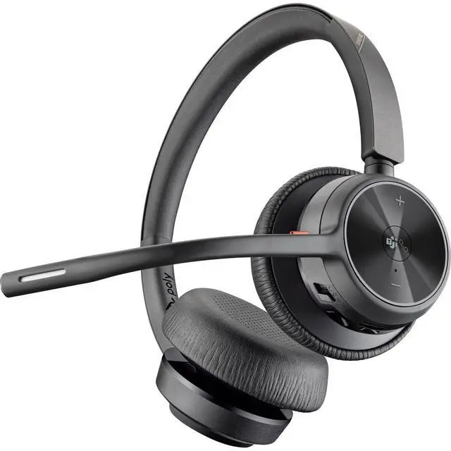 Alt view image 2 of 4 - Voyager 4320 UC Wireless Headset (Plantronics) - Headphones with Boom Mic - Connect to PC/Mac via USB-C Bluetooth Adapter, Cell Phone via Bluetooth - Works with Teams (Certified), Zoom & More