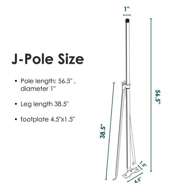 Alt view image 3 of 6 - 55" Universal Adjustable Mounting Pole for Antenna & Satellite Dish & Weather Station & Starlink Dish - Solid Structure & Weather Proof - Easy Installation for Rooftop Slope/Ridge Mount with Hardware