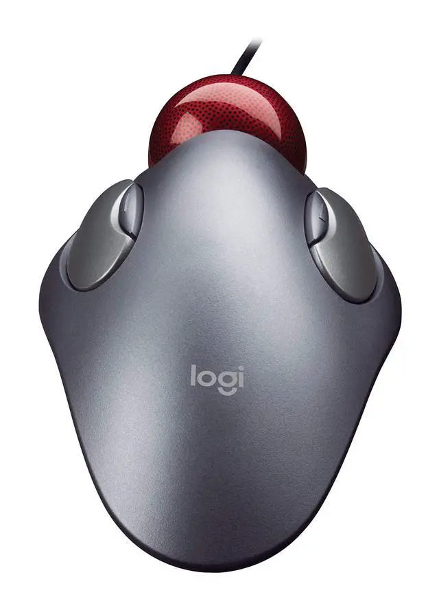 Alt view image 3 of 6 - Trackman Marble Trackball Mouse Wired USB Ergonomic Mouse for Computers, with 4 Programmable Buttons, Dark Gray