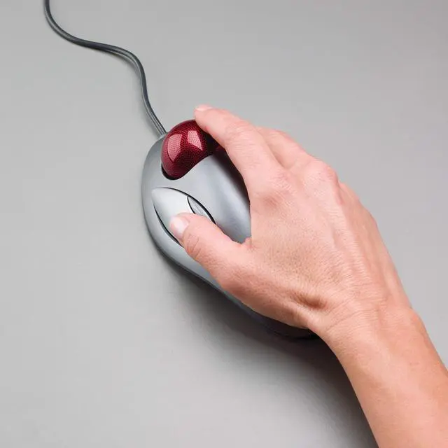 Alt view image 5 of 6 - Trackman Marble Trackball Mouse Wired USB Ergonomic Mouse for Computers, with 4 Programmable Buttons, Dark Gray