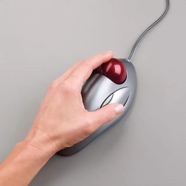 Alt view image 6 of 6 - Trackman Marble Trackball Mouse Wired USB Ergonomic Mouse for Computers, with 4 Programmable Buttons, Dark Gray