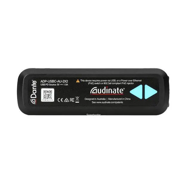 Alt view image 2 of 6 - ADP-USBC-AU-2X2 Dante AVIO USB-C IO Adapter