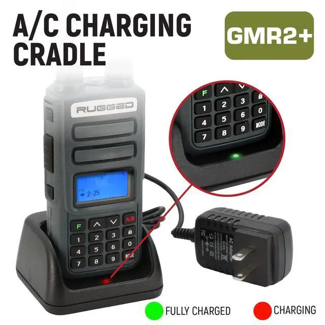 Alt view image 5 of 6 - 2 Pack GMR2 Plus GMRS Handheld Two Way Radio Grey 2 Watt Long Range Walkie Talkie for Hiking Off Roading Events Warehouse Communication