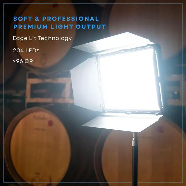 Alt view image 2 of 6 - Studio Panel 2-Point Lighting Kit | Edge Lit LED Bicolor Light Panels 3200k - 5600k | Rechargeable Lithium Battery, Adjustable Color, Brightness, 70" Stands, Wireless Remote Included