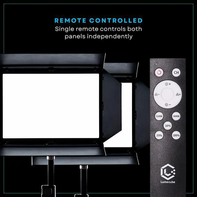 Alt view image 4 of 6 - Studio Panel 2-Point Lighting Kit | Edge Lit LED Bicolor Light Panels 3200k - 5600k | Rechargeable Lithium Battery, Adjustable Color, Brightness, 70" Stands, Wireless Remote Included