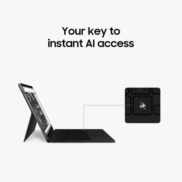 Alt view image 5 of 6 - Galaxy Tab S10+ Book Cover Keyboard AI Key, Detachable Platform, PC-Like Experience, Adjustable Viewing Angles, Wireless Keyboard Sharing, US Version, Black