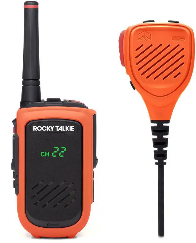 Main image of Hi-Viz Expedition 5 Watt Radio with Waterproof Hand Mic - GMRS Radio with IP67 Waterproofing, Long Range Walkie Talkie, NOAA Weather Alerts, 5 Day Battery Life, 1 Pack