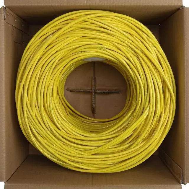 Alt view image 3 of 4 - Cat6 (CCA), 1000ft, Yellow, Solid Bulk Ethernet Cable, 550MHz, 23AWG 4 Pair, Unshielded Twisted Pair (UTP)