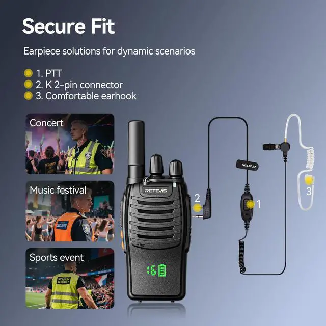 Alt view image 6 of 6 - H-777H 2 Way Radio,Walkie Talkies for Adults 10 Pack with 10 Way Multi Charger,Hidden Display,Charging Progress Visible,Compact, Handheld Two Way Radios Rechargeable for Event Security