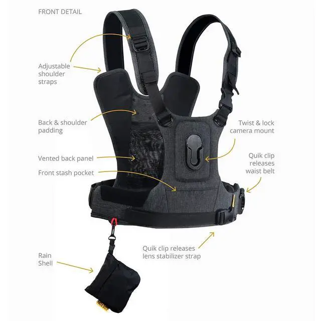 Alt view image 2 of 6 - Carrier CCS G3 Camera Harness System for One Camera, Grey, 1 Camera