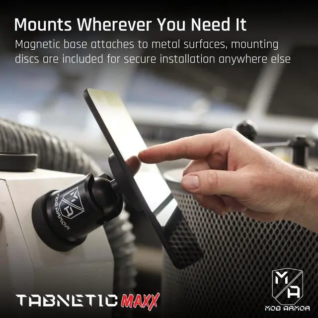 Alt view image 4 of 6 - Tabnetic Maxx - Universal Magnetic Tablet Mount for Trucks, Cars, RVs, Heavy Equipment, Adhesive Mounting, Tablet Compatible, Magnetic Phone Mount, Console Accessories