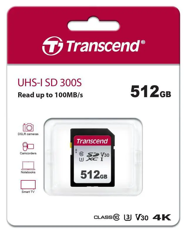 Alt view image 2 of 6 - SDC300S 512GB SDXC SD Card, UHS-I U3 V30, 4K UHD & Full HD for DSLR Cameras/Digital Cameras/Trail Cameras/Camcorder, Up to 100MB/s, Class 10 High-Speed Memory Card