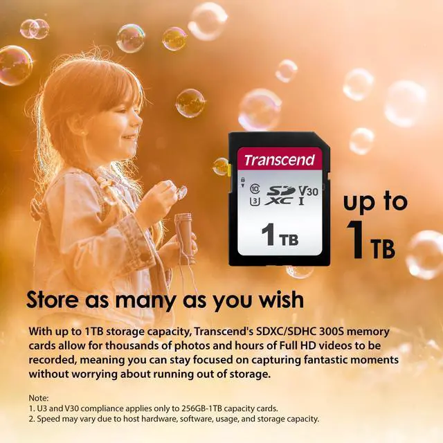 Alt view image 4 of 6 - SDC300S 512GB SDXC SD Card, UHS-I U3 V30, 4K UHD & Full HD for DSLR Cameras/Digital Cameras/Trail Cameras/Camcorder, Up to 100MB/s, Class 10 High-Speed Memory Card