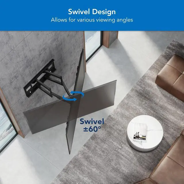 Alt view image 3 of 6 - Heavy Duty XXL Full Motion TV Wall Mount for Extra Large TVs, max VESA 900x600, Holds up to 264lb, Swivel Tilt Extension Adjustable TV Mount for 60" 65" 75" 80" 85" 90" 98" 100" 115" 120 in