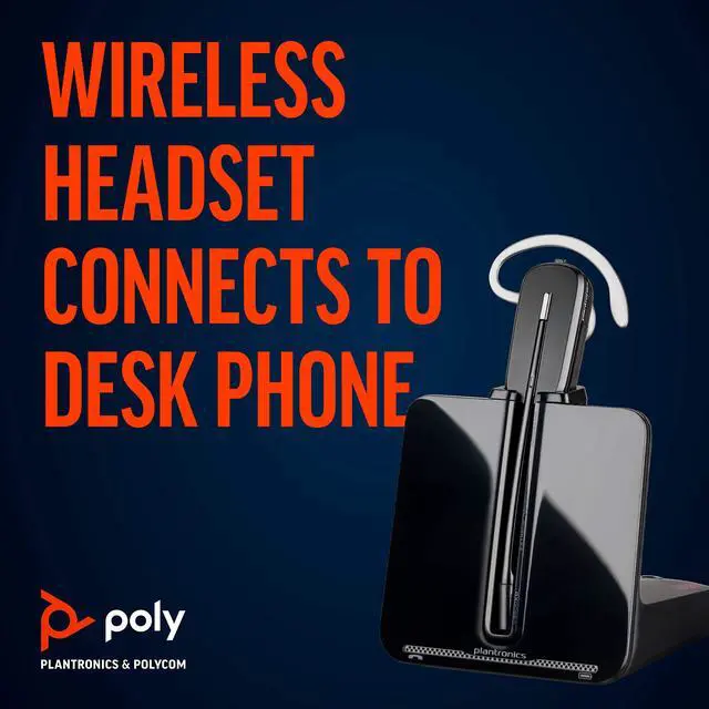 Alt view image 2 of 6 - CS540 Wireless DECT Headset (Poly) - Single Ear (Mono) Convertible (3 Wearing Styles) - Connects to Desk Phone - Noise Canceling Microphone