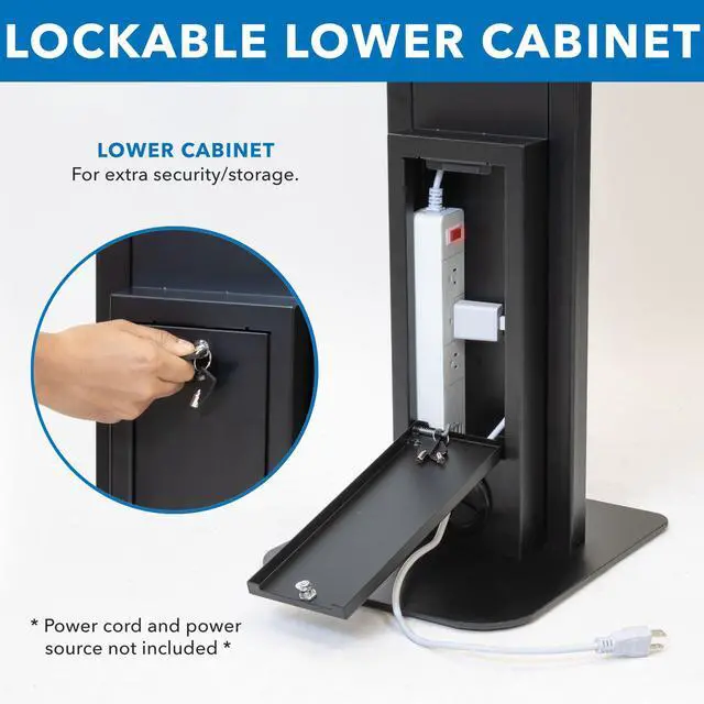 Alt view image 4 of 6 - Anti-Theft iPad Floor Stand Kiosk, Locking Tablet Floor Stand for iPad Gen 711 & A16, Air & Pro (10.2"11"), Commercial Kiosk for Retail, Lobby & Trade Show, Black