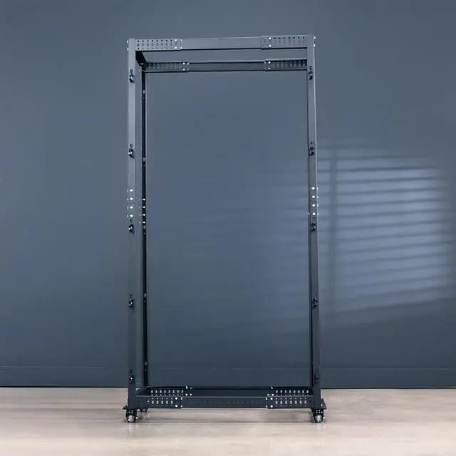 Alt view image 2 of 6 - 42U Freestanding Server Rack, Mobile Open Frame 22 to 40 inch Adjustable Network Server Cart, Black, CART-SR42U
