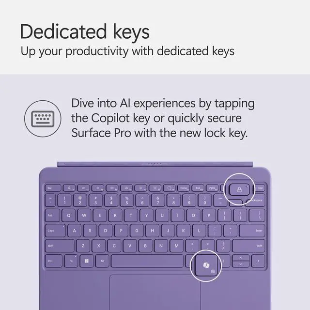 Alt view image 4 of 6 - Surface Pro Keyboard and Slim Pen 2 Bundle for Surface Pro 12" Device, Alcantara Material, Violet