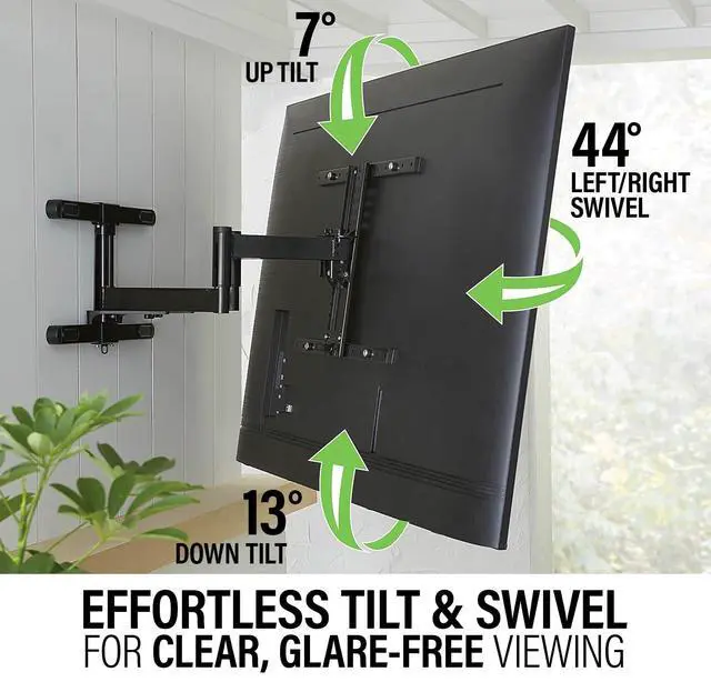Alt view image 3 of 6 - Premium Outdoor TV Mount - Weatherproof Full-Motion Mount for 40"-85" TVs with 25" of Smooth Extension - Corrosion Resistant Coating Plus Stainless Steel Hardware - VODLF125