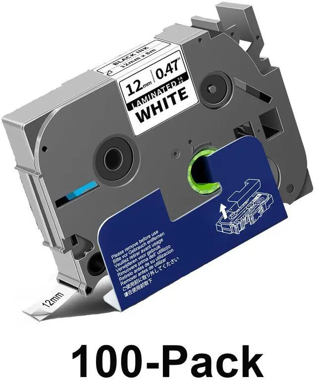 Main image of 100-Pack TZe-231 Label Tape Compatible for Brother TZe TZ Tape 12mm 0.47 Laminated White TZe231 TZ-231 Refills for P Touch Label Maker PT-D220 D210 H110 D400 D610BT 1280 D600, 1/2" x 26.2'