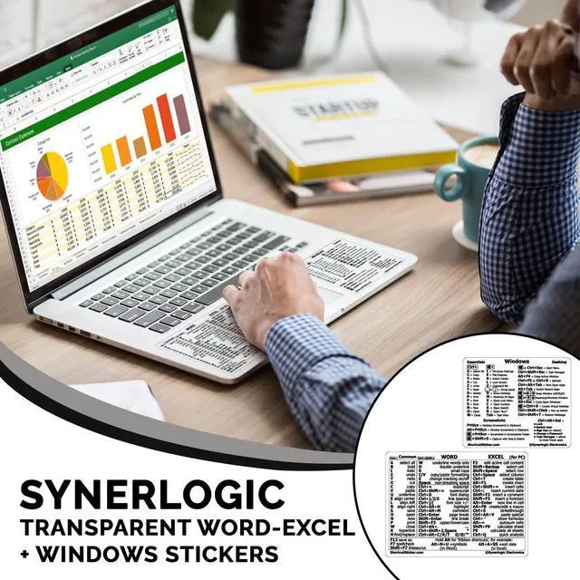 Alt view image 5 of 6 - Windows + Word/Excel (for Windows) Quick Reference Guide Keyboard Shortcut Stickers, No-Residue Vinyl (Clear/Small/Combo/100sets)