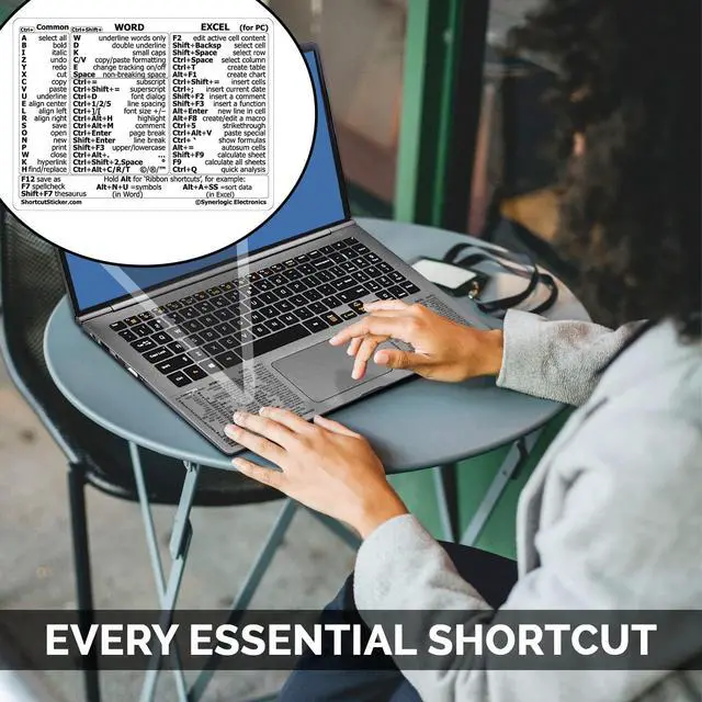 Alt view image 6 of 6 - Windows + Word/Excel (for Windows) Quick Reference Guide Keyboard Shortcut Stickers, No-Residue Vinyl (Clear/Small/Combo/100sets)