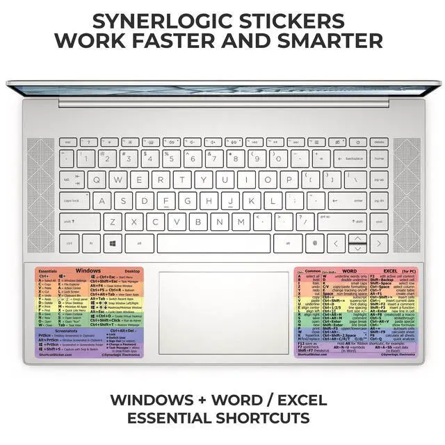 Alt view image 2 of 6 - Windows + Word/Excel (for Windows) Quick Reference Guide Keyboard Shortcut Stickers, No-Residue Vinyl (Rainbow/Small/Combo/100sets)