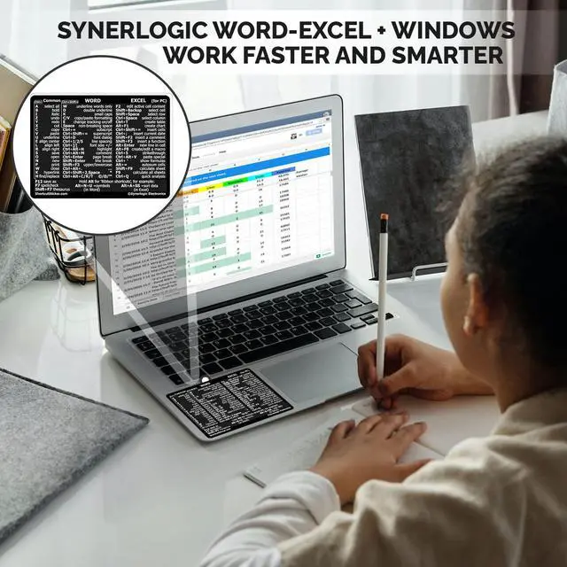 Alt view image 2 of 6 - Windows + Word/Excel (for Windows) Quick Reference Guide Keyboard Shortcut Stickers, No-Residue Vinyl (Black/Small/Combo/100sets)