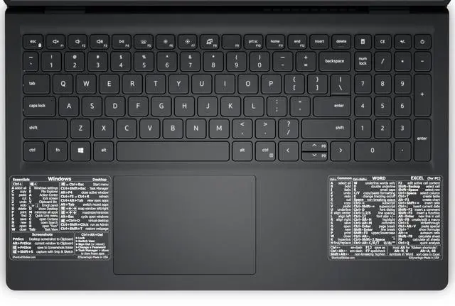 Main image of (100 Sets) Windows and Word/Excel (for Windows PC) Quick Reference Guide Keyboard Shortcut Cheat Sheet Stickers, Vinyl (Clear/White/Small/100)