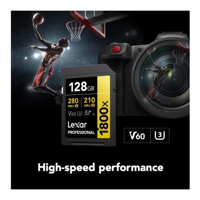 Alt view image 2 of 4 - 128GB Professional 1800x UHS-II SDXC Memory Card (Gold Series)