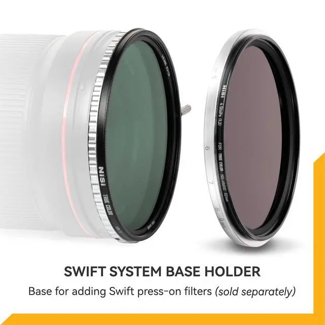 Alt view image 6 of 6 - 95mm Swift True Color ND-Vario + Cleaning Cloth - Variable ND Filter 1-5 Stops (ND2-ND32), w/Lens Case and Lens Cap - Compatible with Swift System Filters