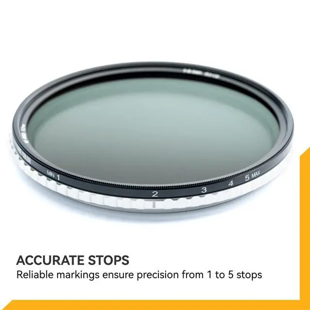 Alt view image 3 of 6 - 82mm Swift True Color ND-Vario + Cleaning Cloth - Variable ND Filter 1-5 Stops (ND2-ND32), w/Lens Case and Lens Cap - Compatible with Swift System Filters