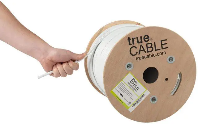Main image of Cat6 Shielded Riser (CMR) Bulk Ethernet Cable, 500ft, White, 23AWG Solid Bare Copper, 550MHz, Overall Aluminum Foil Shield (F/UTP), PoE++ 100W, ETL Listed
