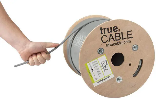 Main image of Cat6 Shielded Riser (CMR) Bulk Ethernet Cable, 500ft, Gray, 23AWG Solid Bare Copper, 550MHz, Overall Aluminum Foil Shield (F/UTP), PoE++ 100W, ETL Listed